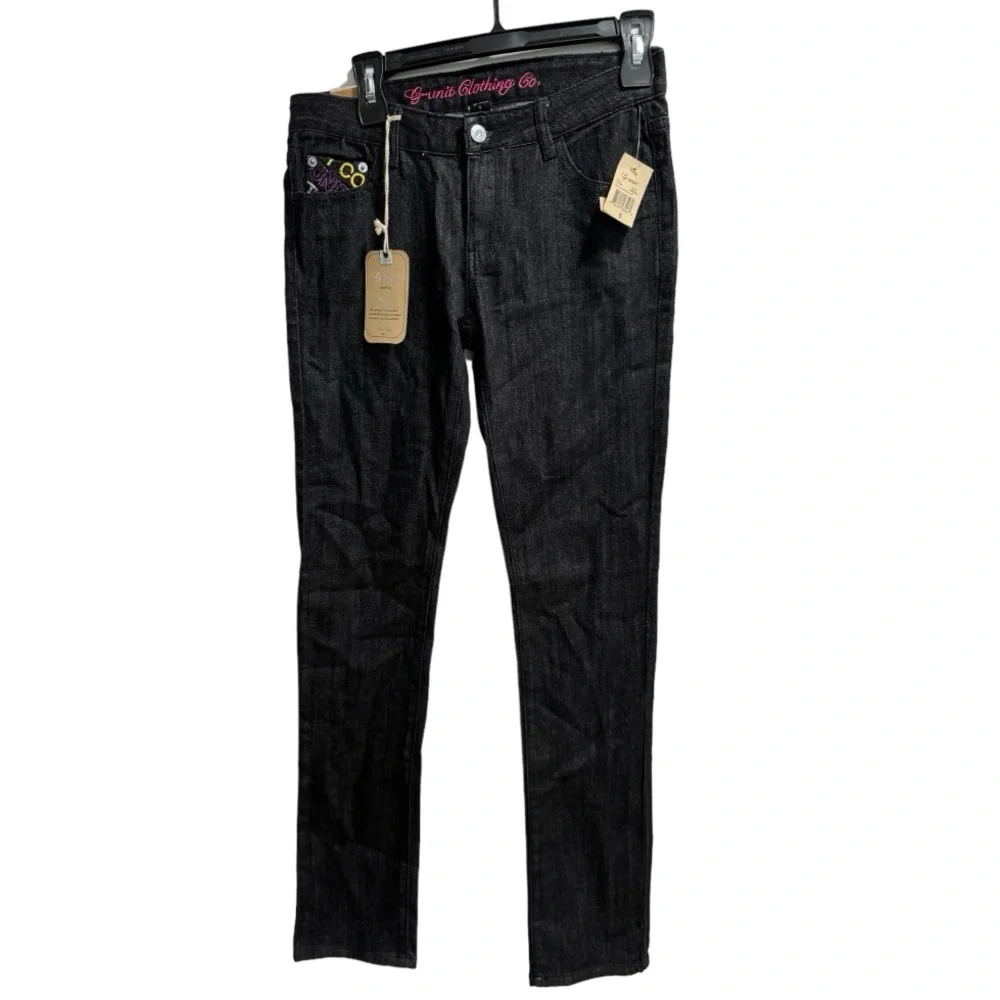G-Unit Skinny Stretch Slim Cut Black Rinse Jeans, G-Unit Logo Sz. 5 - Picture 1 of 7